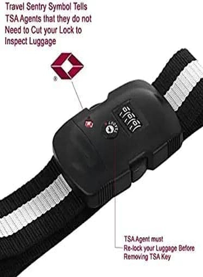KANAbee TSA Locks Strap Number Lock for Luggage Belt Adjustable Luggage Strap Locks/Combination Password Luggage Locks for Travel (Black) (Pack of 2) - Image 2