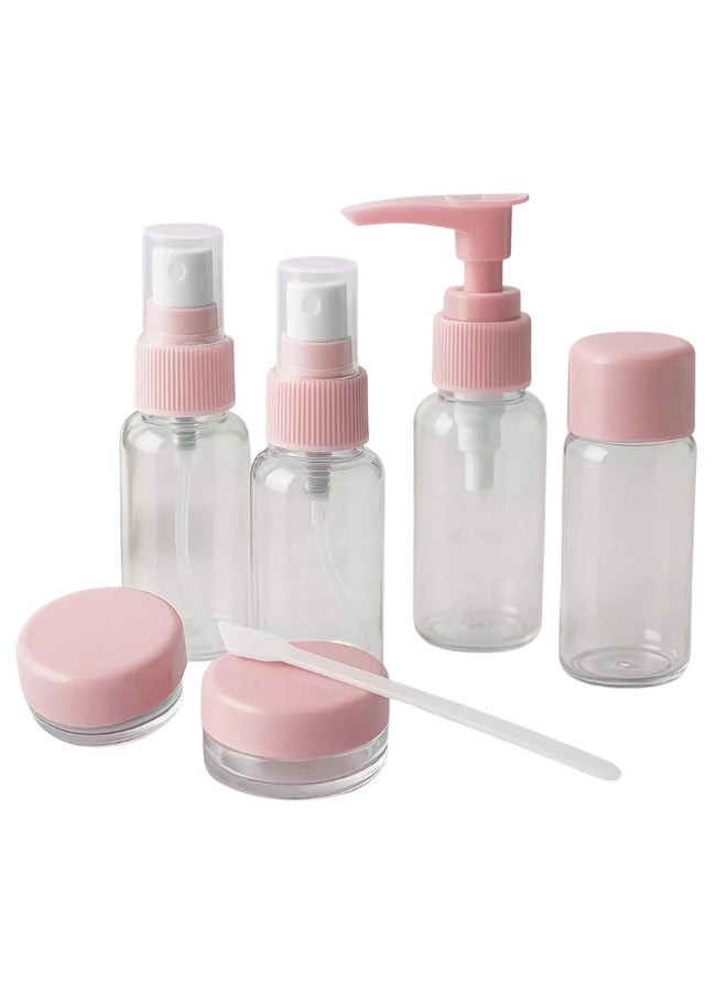 Travel Bottles Set 6 Pack Travel Bottles & Containers,Refillable Small Mini Empty Plastic Pump/Spray/Squeeze Bottles for Cosmetic and Travel Toiletries with Storage Bag - Image 1
