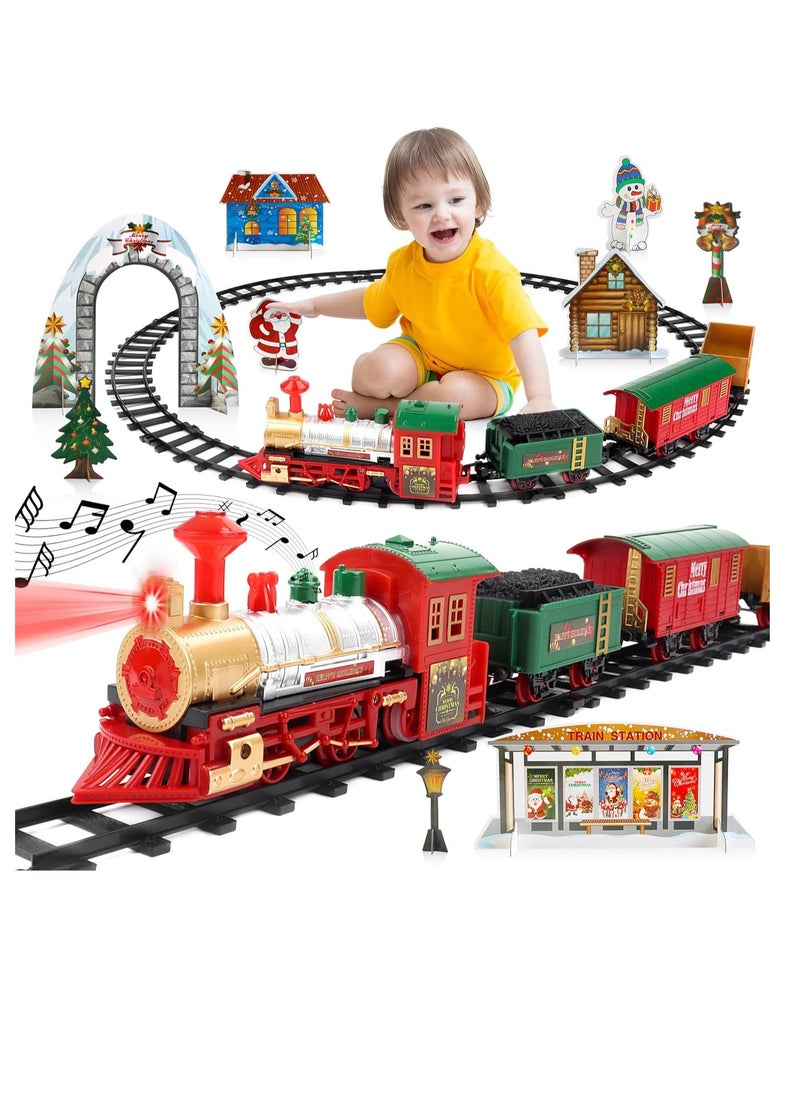 MUMS PLANET "Luxury Super Electric Train Set with Realistic Smoke and Train Sound Effects, includes Multiple Tracks for Diverse Layouts and Immersive Play Experience for Kids Aged 3 Years and Above."Children's games - train games - action games  - Image 1