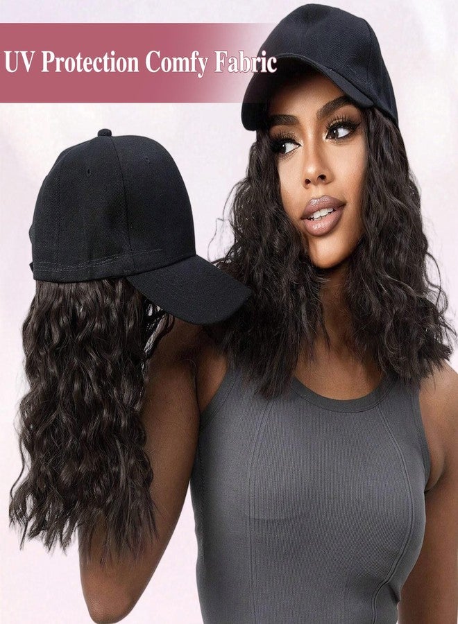 HANYUDIE Hat Wig for Women Wig Cap with Curly Hair Extensions Hat with Hair Wave Adjustable Baseball Hat Wigs - Image 4