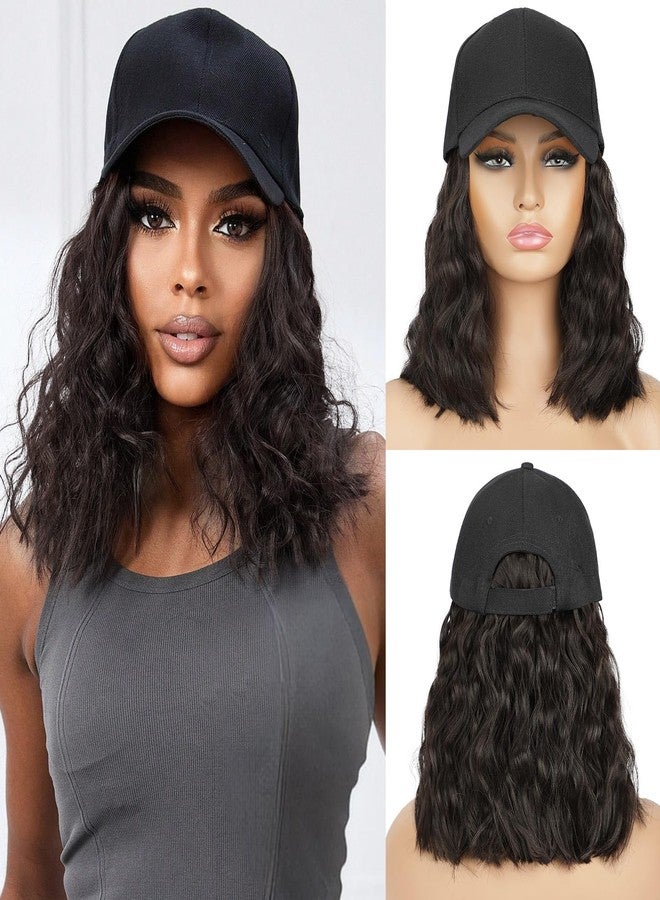 HANYUDIE Hat Wig for Women Wig Cap with Curly Hair Extensions Hat with Hair Wave Adjustable Baseball Hat Wigs - Image 1