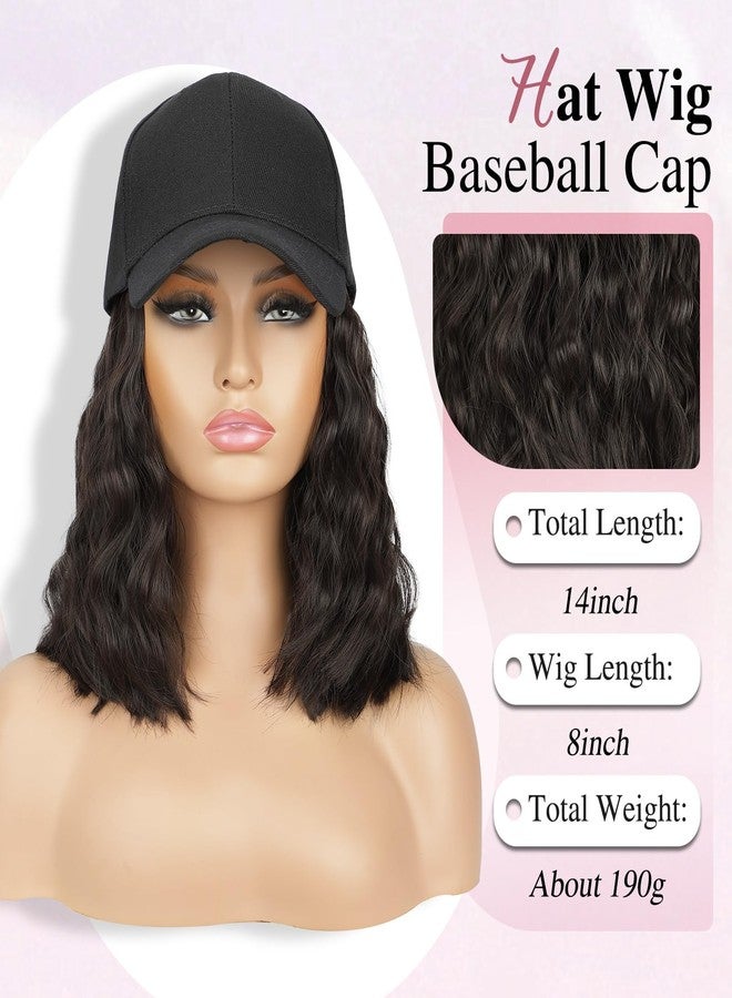 HANYUDIE Hat Wig for Women Wig Cap with Curly Hair Extensions Hat with Hair Wave Adjustable Baseball Hat Wigs - Image 2