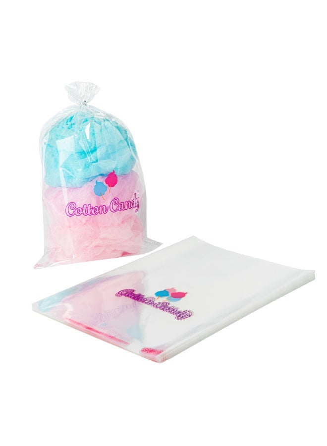 Restaurantware Bag Tek 12 x 18 Inch Bags For Cotton Candy, 100 Greaseproof Cotton Candy Bags - Hot & Cold Friendly, Freezable, Clear PE Plastic Cotton Candy Favor Bags, For Favors Or Goodie Bags - Image 1