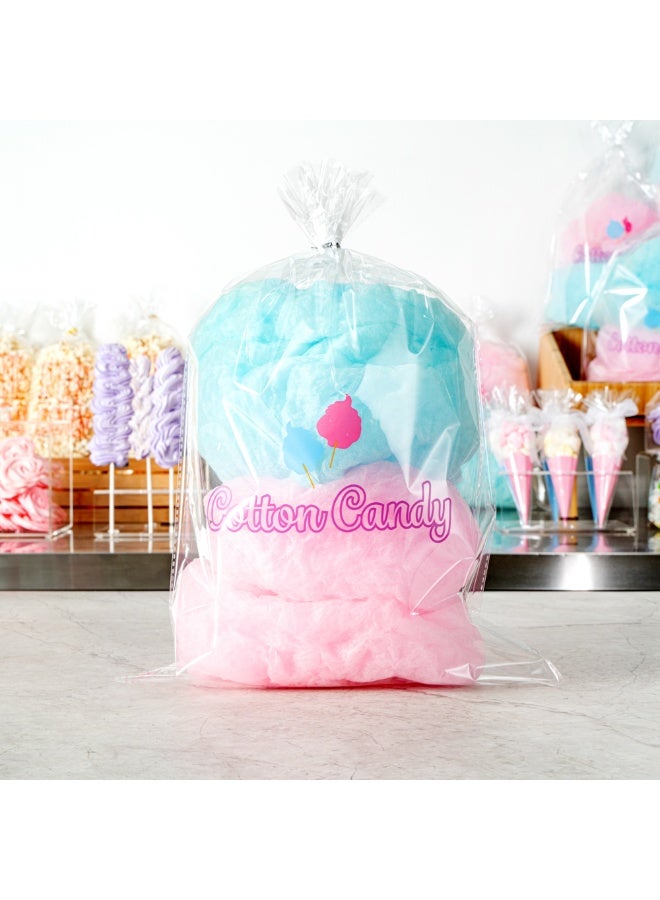Restaurantware Bag Tek 12 x 18 Inch Bags For Cotton Candy, 100 Greaseproof Cotton Candy Bags - Hot & Cold Friendly, Freezable, Clear PE Plastic Cotton Candy Favor Bags, For Favors Or Goodie Bags - Image 4