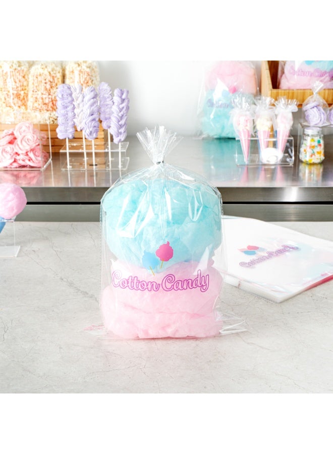 Restaurantware Bag Tek 12 x 18 Inch Bags For Cotton Candy, 100 Greaseproof Cotton Candy Bags - Hot & Cold Friendly, Freezable, Clear PE Plastic Cotton Candy Favor Bags, For Favors Or Goodie Bags - Image 3
