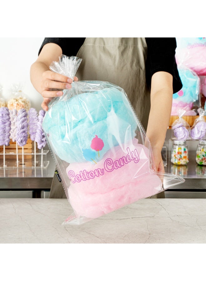 Restaurantware Bag Tek 12 x 18 Inch Bags For Cotton Candy, 100 Greaseproof Cotton Candy Bags - Hot & Cold Friendly, Freezable, Clear PE Plastic Cotton Candy Favor Bags, For Favors Or Goodie Bags - Image 5