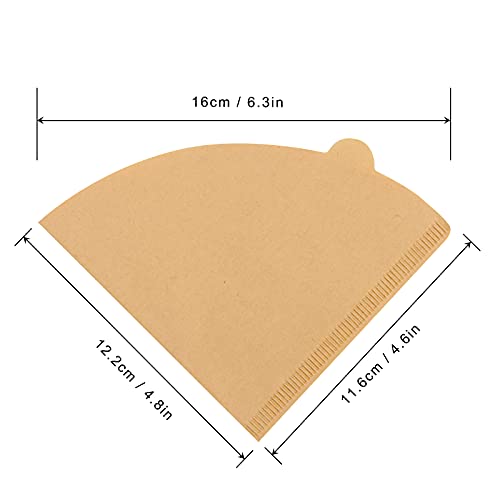 Dingkei Coffee Filter, Cone Coffee Filters 2, Pour Over Coffee Filter for v60 Coffee Dripper and Drip Coffee Maker, 1-4 Cup, 100 Count, Disposable Natural Unbleached Size 02 Coffee Filters - Image 2