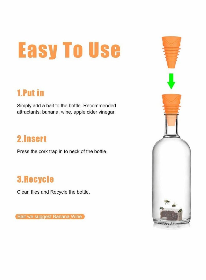 KASTWAVE مصائد ذباب الفاكهة، 8 قطع مصائد ذباب قابلة لإعادة الاستخدام، مصيدة ذباب منزلية داخلية، حماية النبات، لذباب الفاكهة، والبعوض، والذباب الأبيض، والمن، والعثة، استخدام غير سام، صديق للبيئة، للنباتات الداخلية في المطبخ - Image 3