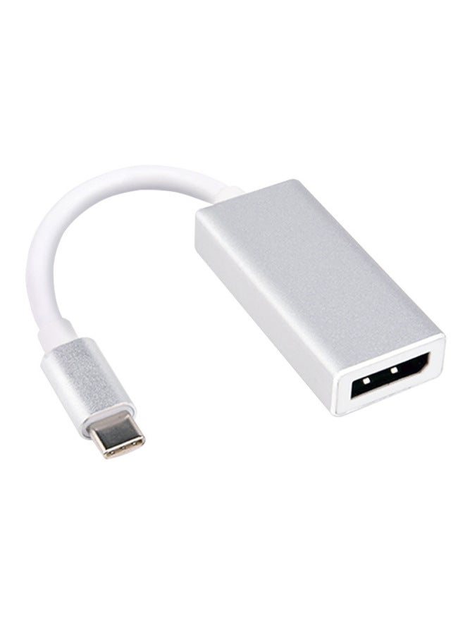 Type-c To Dp Adapter Notebook Computer External Monitor Mobile Phone Same Screen Device Typec To Dp-Color:Silver  - Image 1