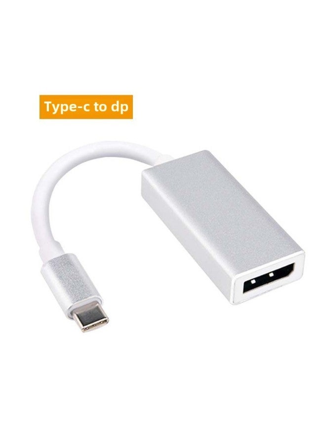 Type-c To Dp Adapter Notebook Computer External Monitor Mobile Phone Same Screen Device Typec To Dp-Color:Silver  - Image 2
