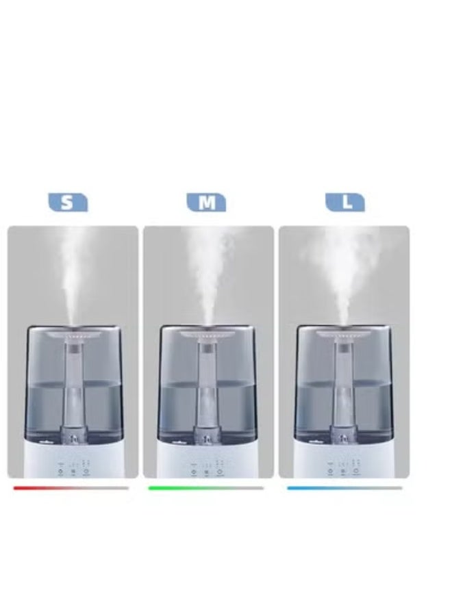 مرطب هواء، تعبئة علوية سعة 3.2 لتر، رذاذ بارد بالموجات فوق الصوتية، 3 مستويات للرذاذ، مؤقت 8 ساعات، إيقاف تلقائي عند نفاذ الماء، ضوء ليلي ملون لإعادة التدوير، مرطب للمنزل والمكتب - Image 4