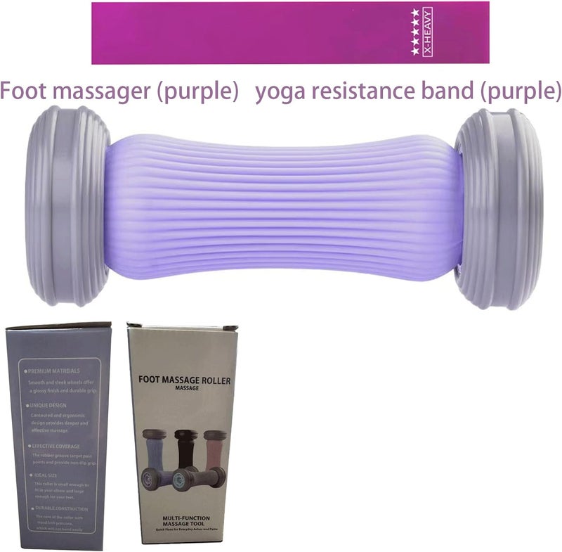 Foot Massager Product Colour Purple Muscle Relaxation After Exercise Reduce Fatigue Yoga Elastic Band Product Colour Purple high tensile Latex Resistance Band Pilates Buttock Slim Legs - Image 2