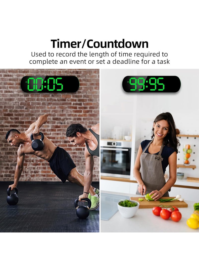 Multifunctional LED Digital Wall Clock with Remote Control, Date and Temperature Display - Image 4