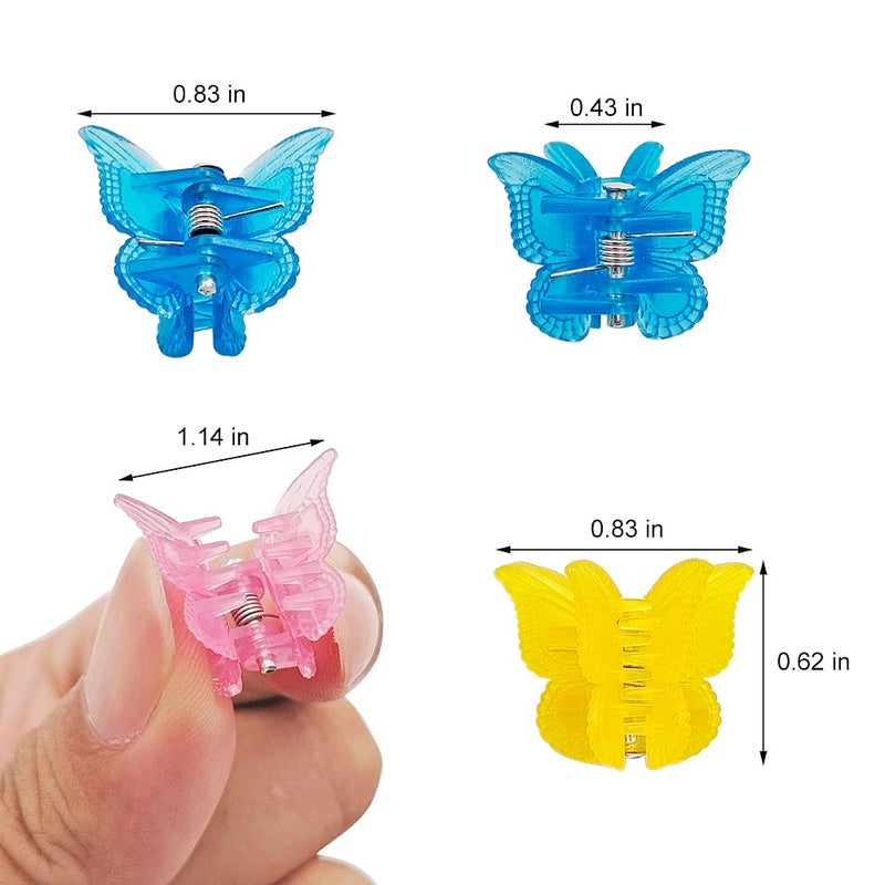 XIEHE 50 Packs Assorted Color Butterfly Hair Clips, Beautiful Mini Butterfly Hair Clips Hair Accessories for Women and Girls (Jelly Colors) - Image 2