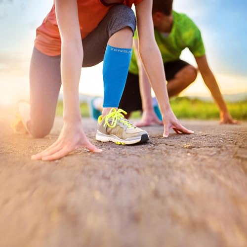 Zensah Calf/Shin Compression Sleeve - Made in the USA Single Leg Compression Sleeve for Shin Splint Relief, Recovery, Running (White, X-Small/Small) - Image 5