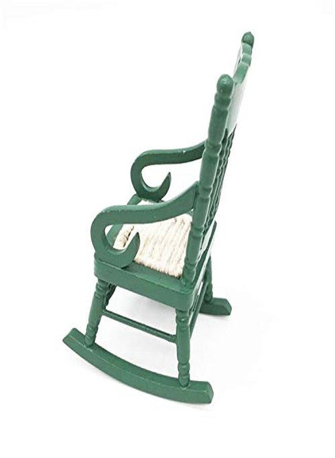 EatingBiting 1:12 Small Miniature Furniture Vintage Retro Wood Rocking Chair Landscape Tiny Furniture Model for Mini House Toy Home Decoration Christmas Scene Shooting Craft Displays - Image 2