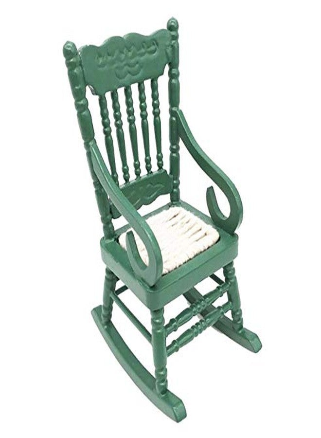 EatingBiting 1:12 Small Miniature Furniture Vintage Retro Wood Rocking Chair Landscape Tiny Furniture Model for Mini House Toy Home Decoration Christmas Scene Shooting Craft Displays - Image 1
