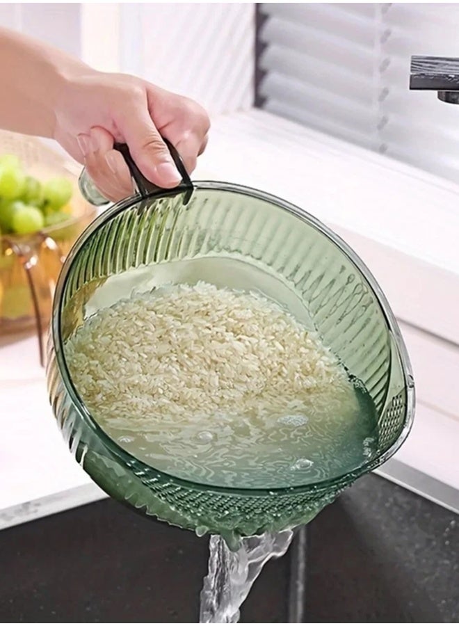 Multi-Purpose Rice Washing & Straining Bowl with Handle - Image 4