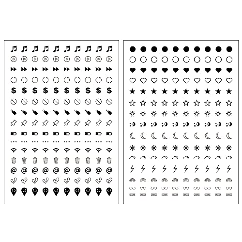 Everjoy Realistic Tiny Mini Fake Temporary Finger Tattoo Stickers - Simple, Small Black Icon Design Tattoos - Image 2