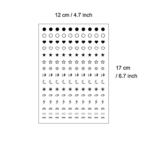Everjoy Realistic Tiny Mini Fake Temporary Finger Tattoo Stickers - Simple, Small Black Icon Design Tattoos - Image 3