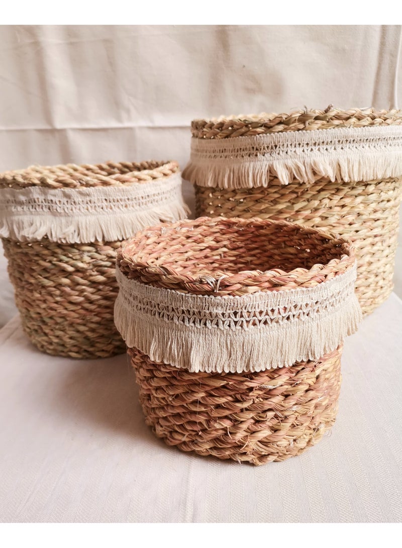Boho decore /Halfa plant pot 25 cm - Image 3