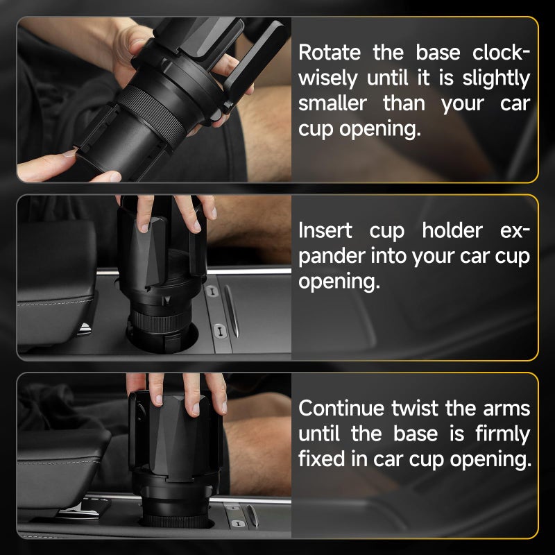Dylen Car Cup Holder Expander  Cup Holder Expander Adapter For Car With Expandable Arms  Fits Yeti  Hydroflask  Stanley 14-64Oz  Other Large Drinks And Mugs In 2.5 -5.9 - Image 5