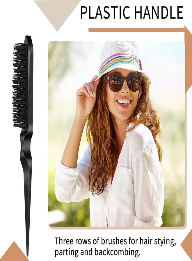 Aternal Hair Brush Set Teasing Brush Set, Plastic Bristle Hair Brush Teasing Comb Edge Hair Brush Grooming Combs Sturdy Rat Tail Comb for Women Hair Salon Hair Brushes for All Hair Types - Image 4