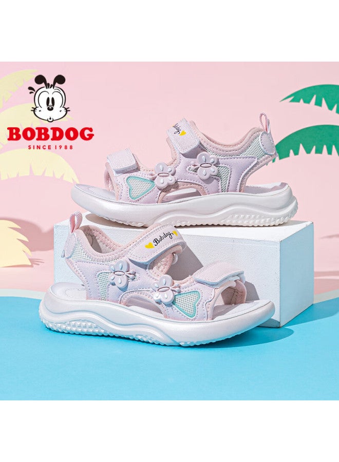 Bobdog Children's Shoes, Summer Girls' Casual Lightweight Sandals, Fashionable Princess Shoes, 105552101, Cherry Blossom Pink, Size 26 - Image 1