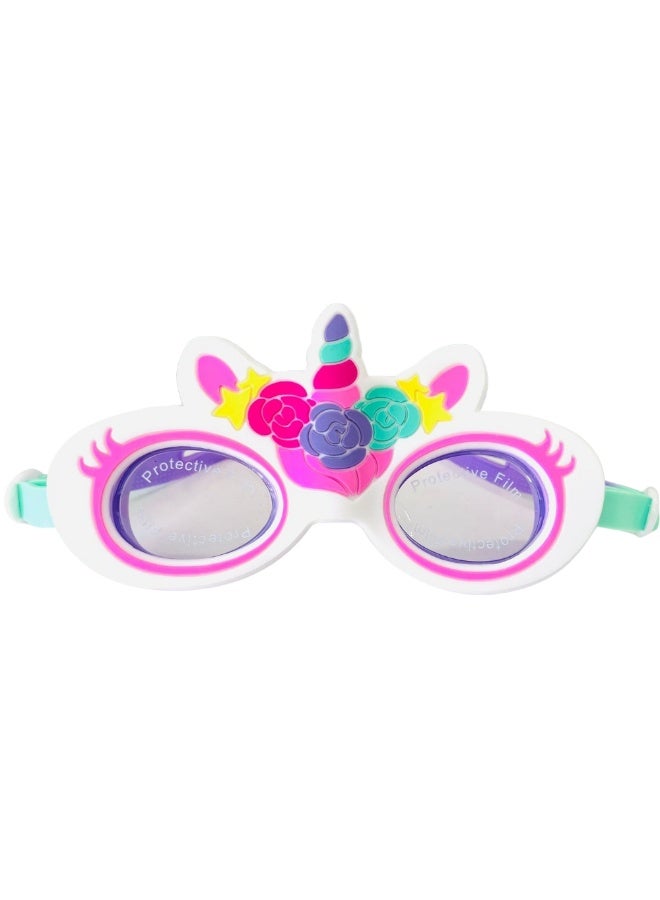 Aqua2ude Unicorn Lash Pink Kids Swim Goggles  Polarized Uv Protection, Anti-Fog, Latex-Free, Comfortable Fit With Hard Case, Ages 3+ - Image 2