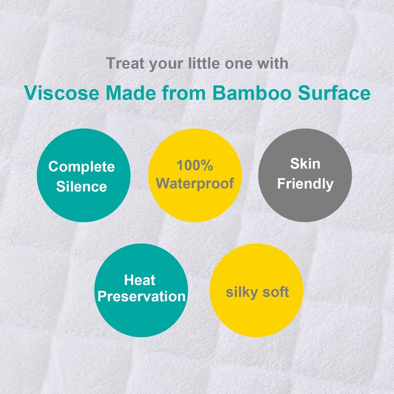 Biloban Waterproof Bassinet Mattress Protector, Fit for 20" x 33" Angelbliss (3 in 1), wayfong, venowu, YADAQE, and Cowiewie Bassinet, Ultra Soft Breathable, Washer & Dryer - Image 4