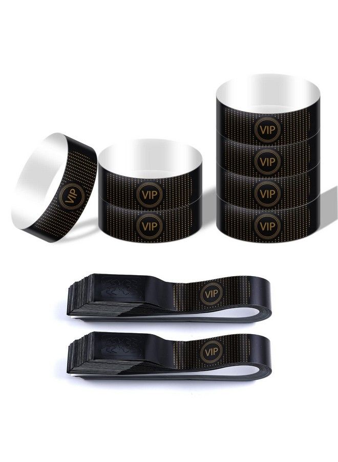 KINBOM 300Pcs Vip Wristbands Waterproof Paper Bracelets For Events Black Wrist Party Bands Vip Armbands For Party Festivals Concerts And Fairs - Image 1