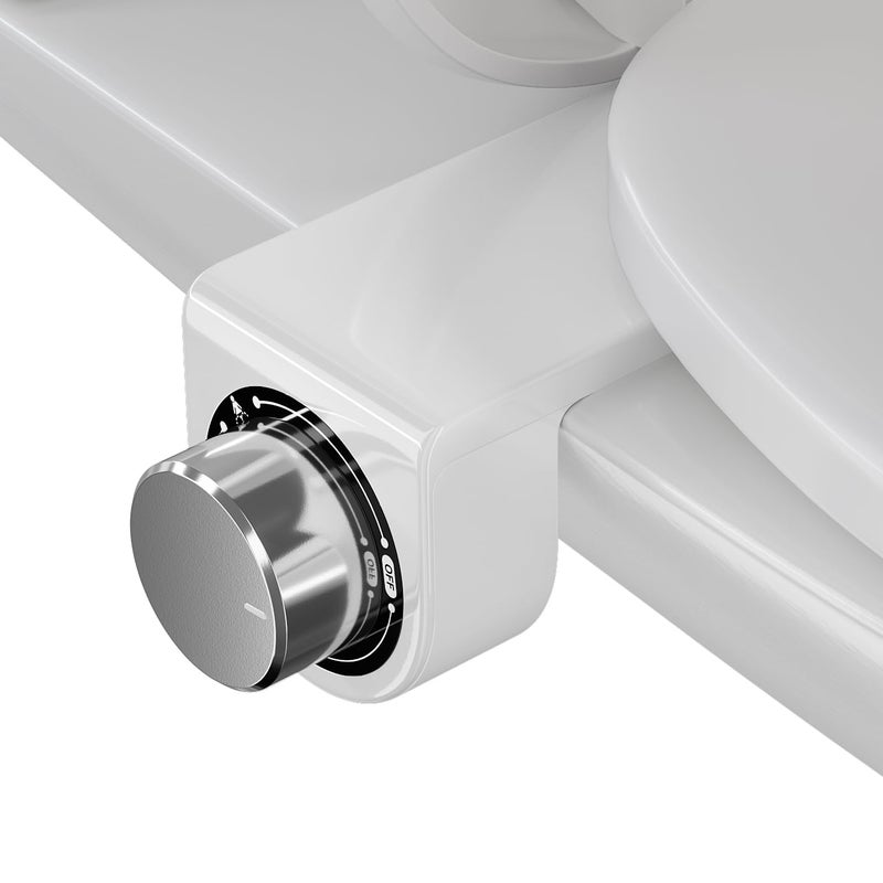 DIHAF Toilet Bidet with Dual Nozzle Spray,No Electric Bidet Attachment for Toilet with Adjustable Water Pressure,Easy Install Toilet Seat Bidet with Feminine Wash and Rear Wash,Suit for Tight Space - Image 1