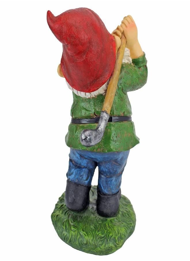 Design Toscano Design Toscano QM2458200 Bigey Burt Funny Golfing Garden Gnome Statue, 12 inch, Full Color  - Image 3