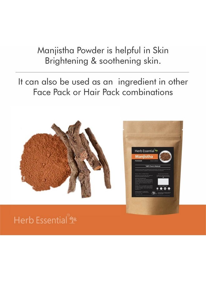 Herb Essential - Manjistha Powder100 G Pure & Natural Manjistha Powder For Face Skin & Hair Care - Image 1