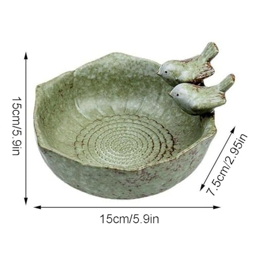 JARPSIRY 5.9" Ceramic Birdbath Bowl Wild Bird Feeder Food Holder Container Bird Feeding Tray for Outside Bee Water Bath Outdoor Garden Courtyard Decoration - Image 2