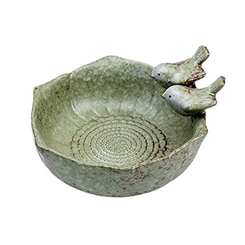 JARPSIRY 5.9" Ceramic Birdbath Bowl Wild Bird Feeder Food Holder Container Bird Feeding Tray for Outside Bee Water Bath Outdoor Garden Courtyard Decoration - Image 1
