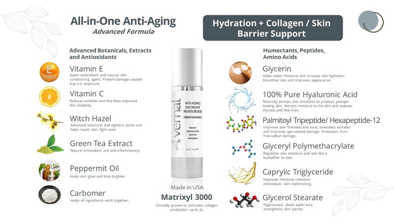 Vernal All-in-One Anti Aging Moisturizer â€“ Infused Wrinkle Smoothing Cream | Get Smoother, Firmer Luminous Looking Skin Without Injections or Fillers | Best Anti Wrinkle Cream That Really Works - Image 2