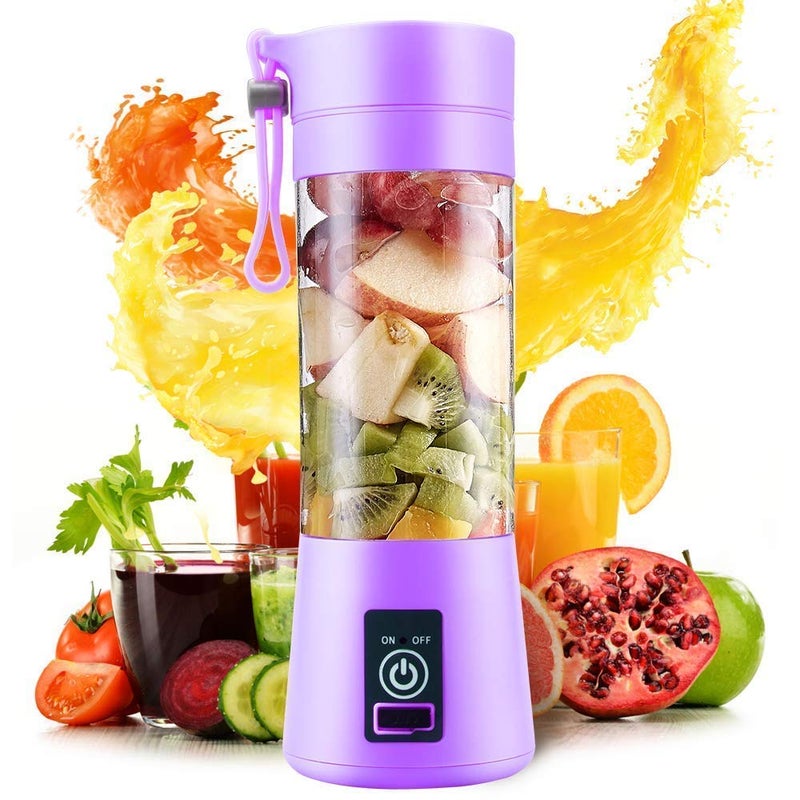 Avenn Avenn 6 Blades Portable Rechargeable Juicer Bottle Blender with USB Charging Cable Powerful Grinder Mixer Juice Maker Cup Jar Multicolor - Image 1