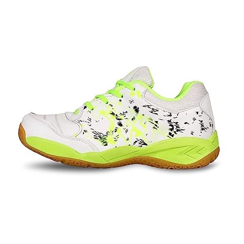 Aivin Breeze Men’s Badminton Shoes (Non-Marking) I Lightweight & Durable Indoor Sports Shoes for Squash, Table Tennis White - Image 1