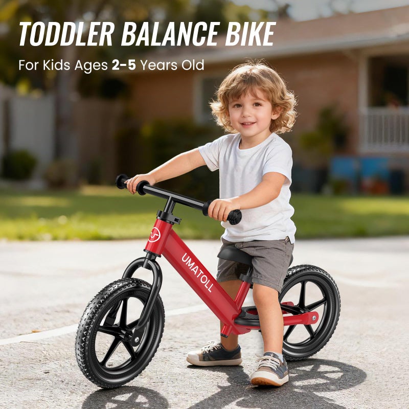 Umatoll Toddler Balance Bike for 2-5 Year Old, Adjustable Kids Toy Bicycle, Gift for Ages 2-3 Girls Boys (Red) - Image 2