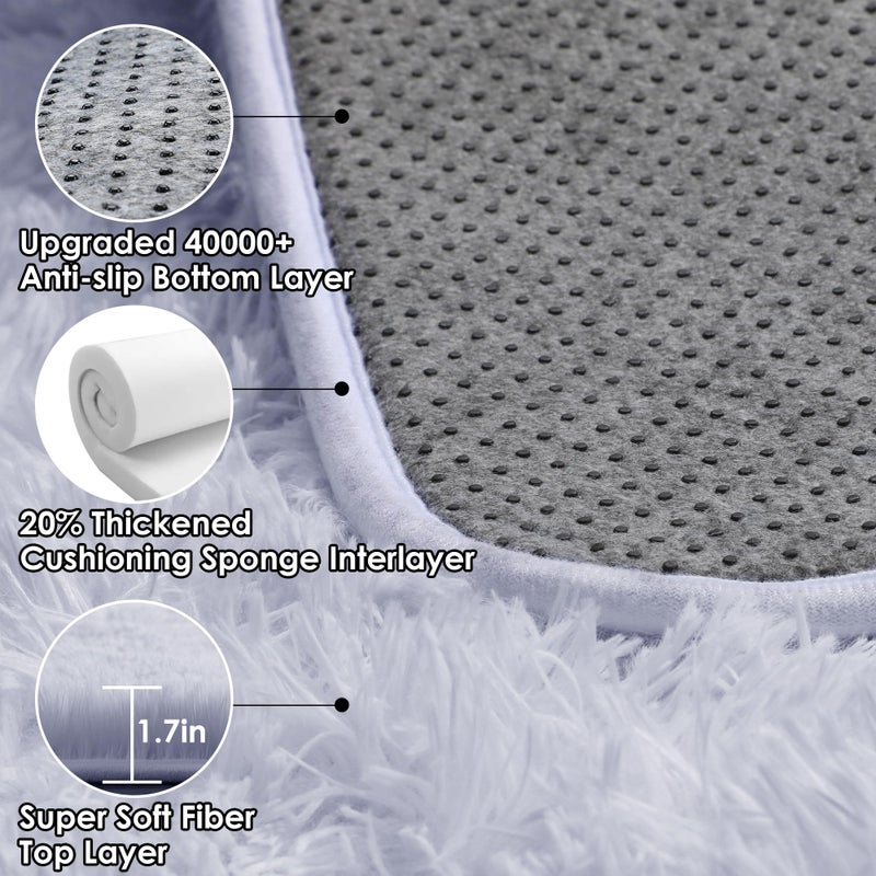 ONASAR White Runner Rugs for Bedroom Living Room, Luxury Bedside Fluffy Area Rug 2x6 Feet, Ultra Soft Plush Faux Fur Floor Throw Carpet for Hallway Nursery Kids Dorm Home Decor Aesthetic - Image 3