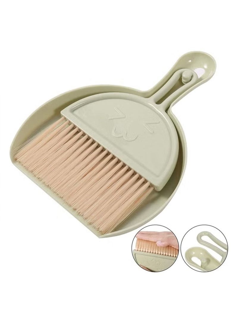 1 PCS Small Broom and Dustpan Set for Home Mini Dust Pans with Brush Set Hand Dustpan and Brush Set Kids Dust Pan and Broom Dustpan Combo Set Hangable Whisk Broom for Table Countertop Sofa Key Board  - Image 1