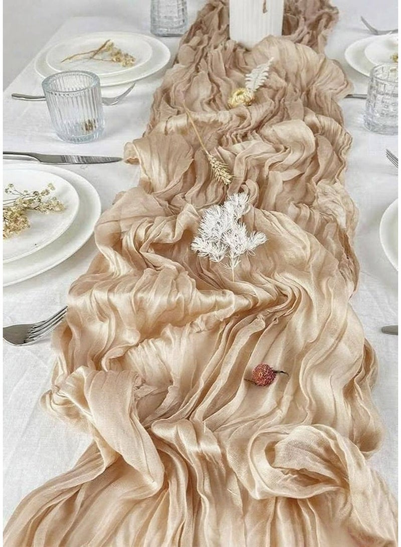 Translucent Table Runner Chessian Tablecloth for Wedding Reception Bridal Shower Party Decoration Table Centerpiece 90*300CM - Image 2