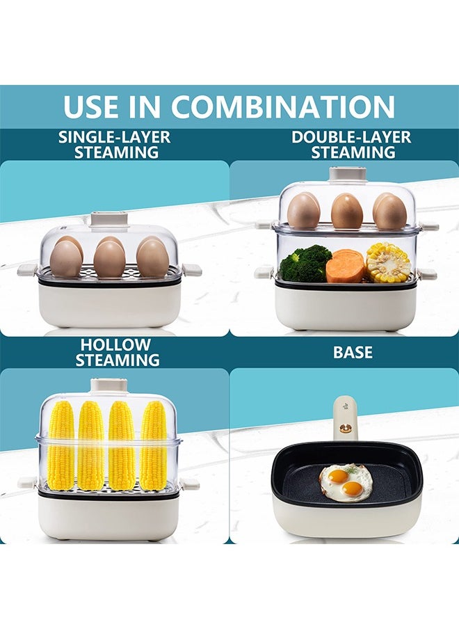 Bear - Rapid Egg Cooker - Egg Boiler with 12 Egg Capacity - Non-Stick Frying Pan - Multifunctional Cookware - 500W - Image 1