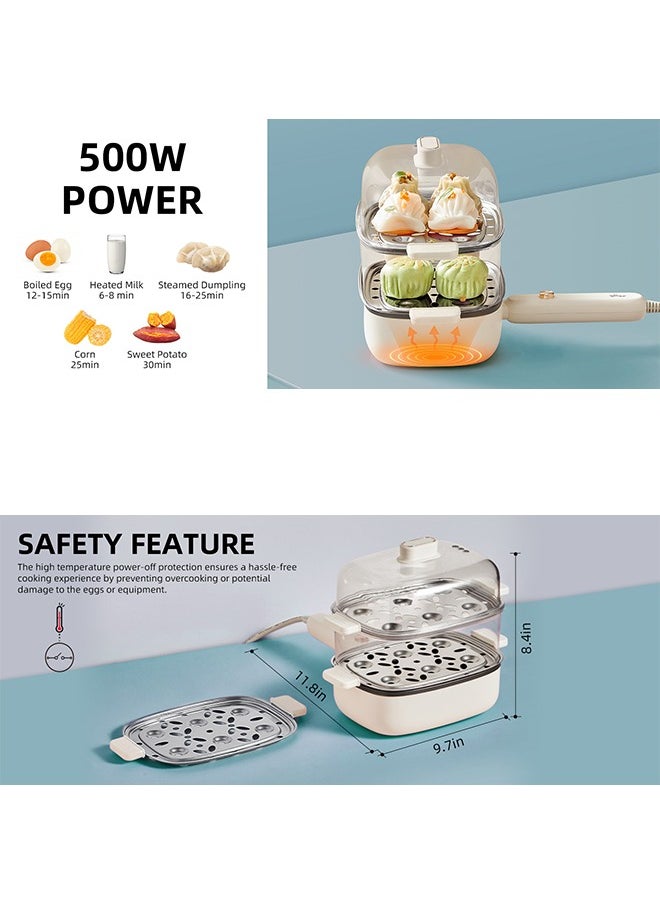 Bear - Rapid Egg Cooker - Egg Boiler with 12 Egg Capacity - Non-Stick Frying Pan - Multifunctional Cookware - 500W - Image 1