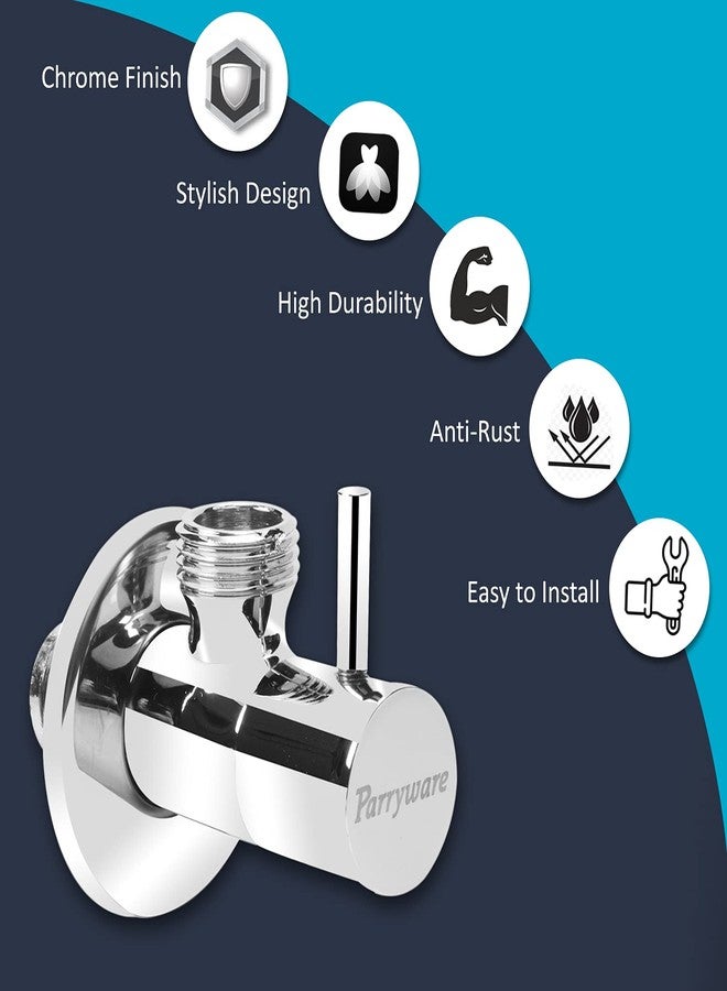Parryware Brass Angle Valve with wall flange (Chrome finish) - Image 5