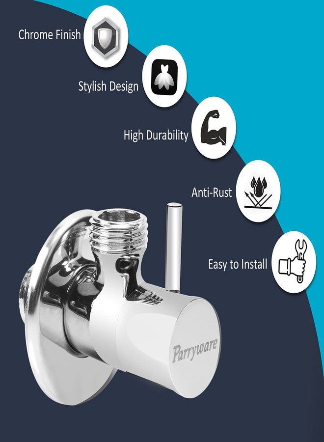 Parryware Brass Angle Valve with wall flange (Chrome finish) - Image 4