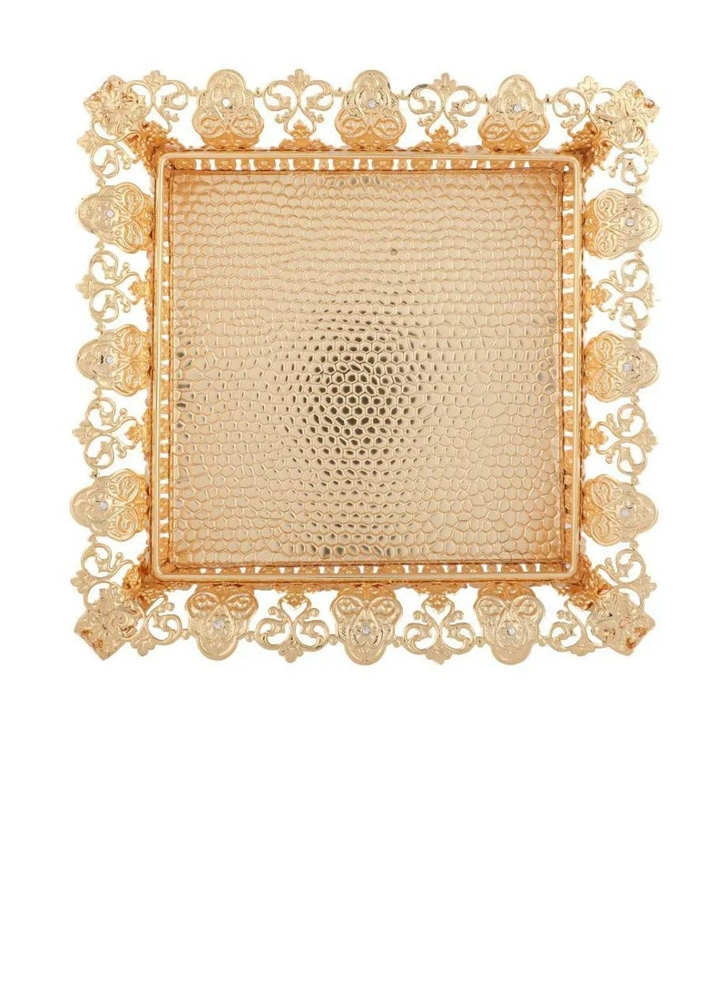 Abraj Iron Crafted Tray (Gold) - Image 1
