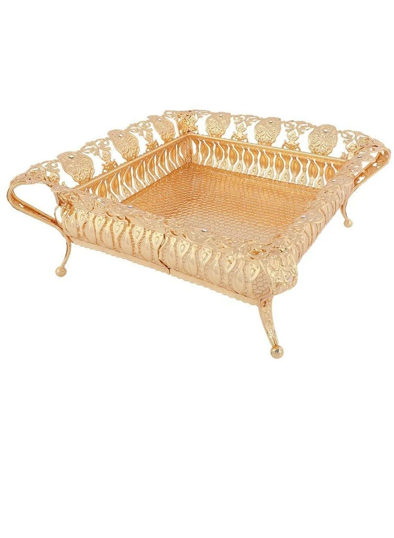 Abraj Iron Crafted Tray (Gold) - Image 2