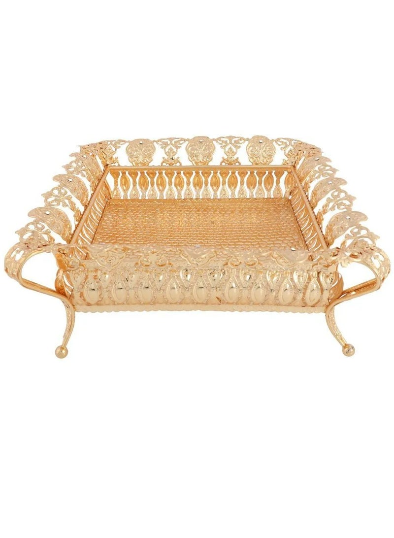 Abraj Iron Crafted Tray (Gold) - Image 3